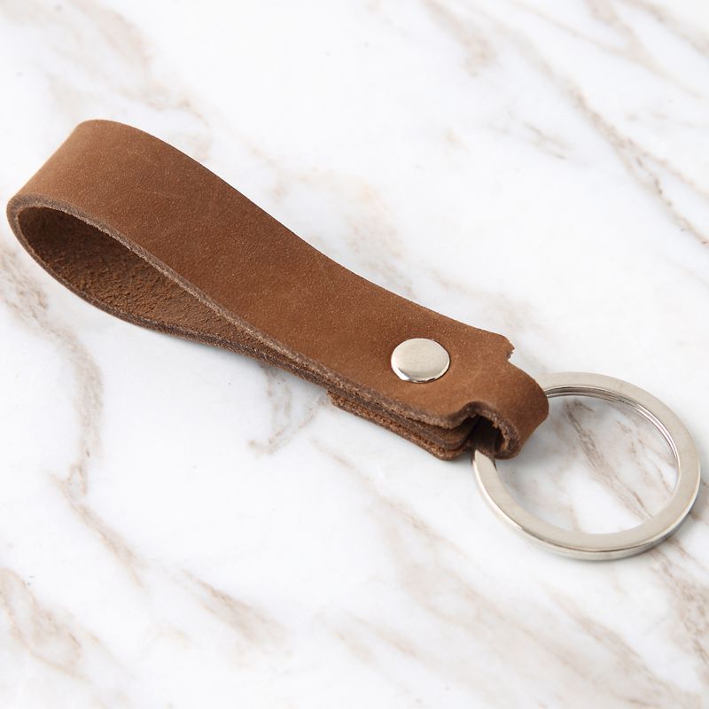 Wholesale Men's Leather Belt Waist Car Leather Single Ring Keychain